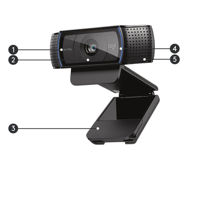 Logitech 960-001055 webbkameror 3 MP 1920 x 1080 pixlar USB Svart