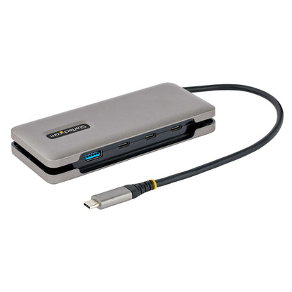 StarTech.com USB-C-hubb med fyra portar - 1x USB-A- och 3x USB-C-portar - USB 3.1 10 Gbps - Bussdriven - USB Type C-hubb med 25 cm omlindningsbar kabel - Bärbar USB-C- till USB-A-hubb/-delare