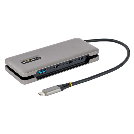 StarTech.com USB-C-hubb med fyra portar - 1x USB-A- och 3x USB-C-portar - USB 3.1 10 Gbps - Bussdriven - USB Type C-hubb med 25 cm omlindningsbar kabel - Bärbar USB-C- till USB-A-hubb/-delare
