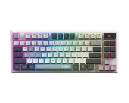 MSI FORGE GK600 TKL WIRELESS SKY tangentbord Spela USB + Bluetooth QWERTY Engelska (Storbritannien) Blå, Vit