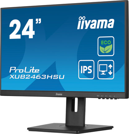 iiyama ProLite XUB2463HSU-B1 platta pc-skärmar 60,5 cm (23.8") 1920 x 1080 pixlar Full HD LED Svart