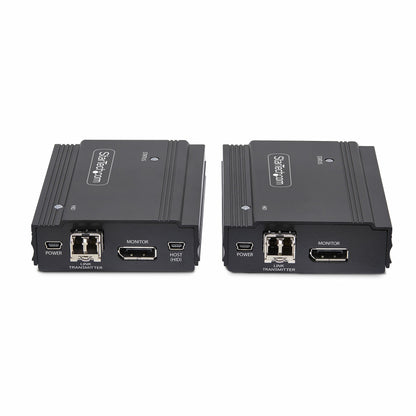 StarTech.com DisplayPort KVM-förlängare över fiberoptik, 4K 60 Hz, enhetsförlängarsats, upp till 300 m (multiläge) med förinstallerade SFP+-moduler, 3x USB HID