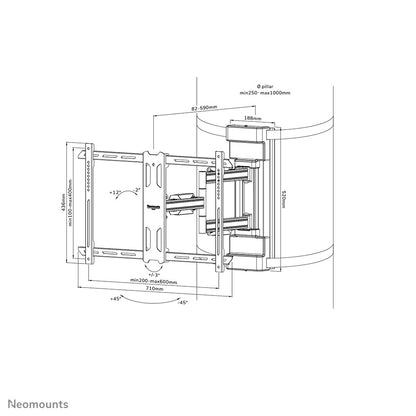 Neomounts WL40S-910BL16 tv-fäste 177,8 cm (70") Svart