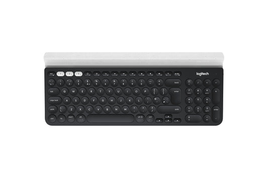 Logitech K780 Multi-Device Wireless Keyboard tangentbord Universal Trådlös RF + Bluetooth QWERTY Nordic Grå, Vit