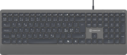 Voxicon DK-320W tangentbord Hem / Kontor USB QWERTY Nordic Grå