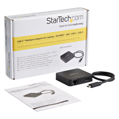 StarTech.com DKT30CHD dockningsstationer för bärbara datorer Kabel USB 3.2 Gen 1 (3.1 Gen 1) Type-C Svart
