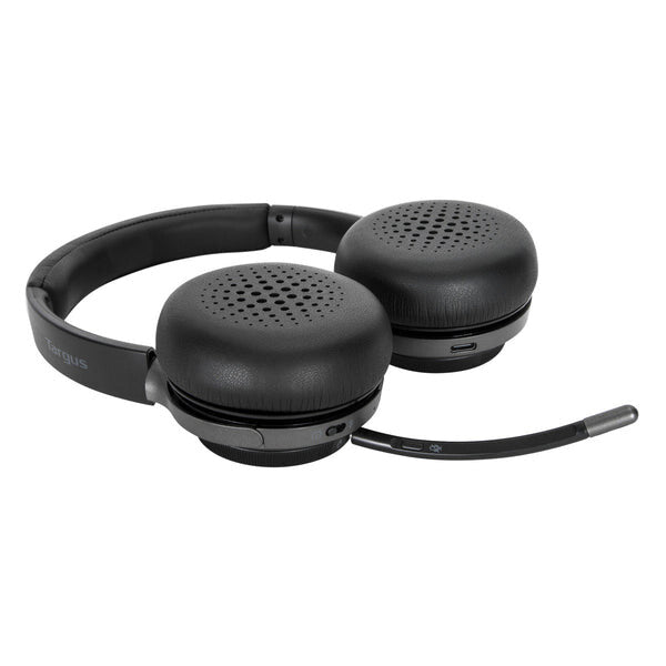 Targus AEH104GL hörlur och headset Kabel & Trådlös Huvudband Samtal/musik USB Type-C Bluetooth Svart