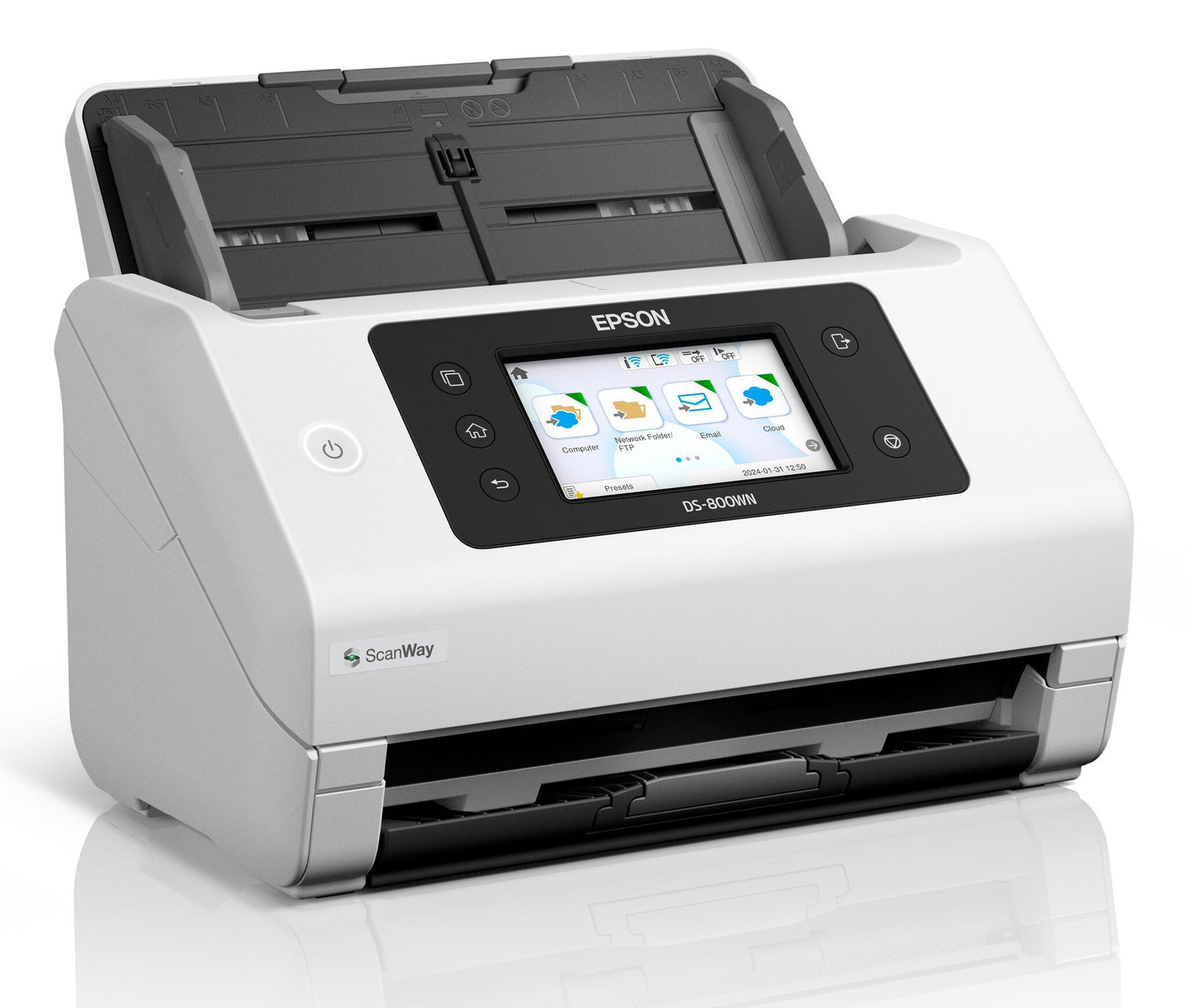 Epson WorkForce DS-800WN Arkmatad skanner 600 x 600 DPI A4 Vit