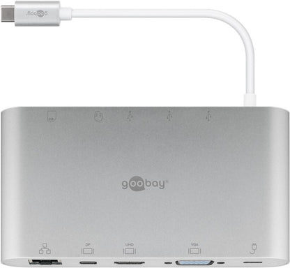 Goobay 62113 dockningsstationer för bärbara datorer Kabel USB 3.2 Gen 1 (3.1 Gen 1) Type-C Silver