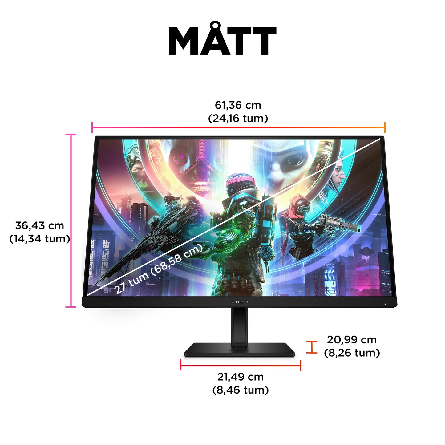 OMEN by HP OMEN 27 tum QHD 240 Hz Gaming-skärm – OMEN 27qs OMEN 27 tum QHD 240 Hz Gaming-skärm – OMEN 27qs