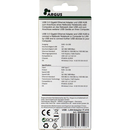 Inter-Tech ARGUS IT-410 USB 3.2 Gen 1 (3.1 Gen 1) Type-C Svart