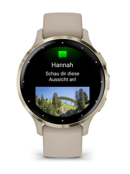 Garmin Venu 3S 3,05 cm (1.2") AMOLED 41 mm Digital 390 x 390 pixlar Pekskärm Guld, Grå Wi-Fi GPS