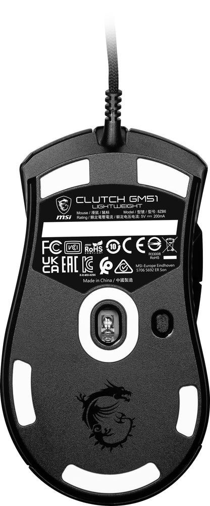 MSI CLUTCH GM51 LIGHTWEIGHT datormöss Spela högerhand USB Type-A Optisk 26000 DPI