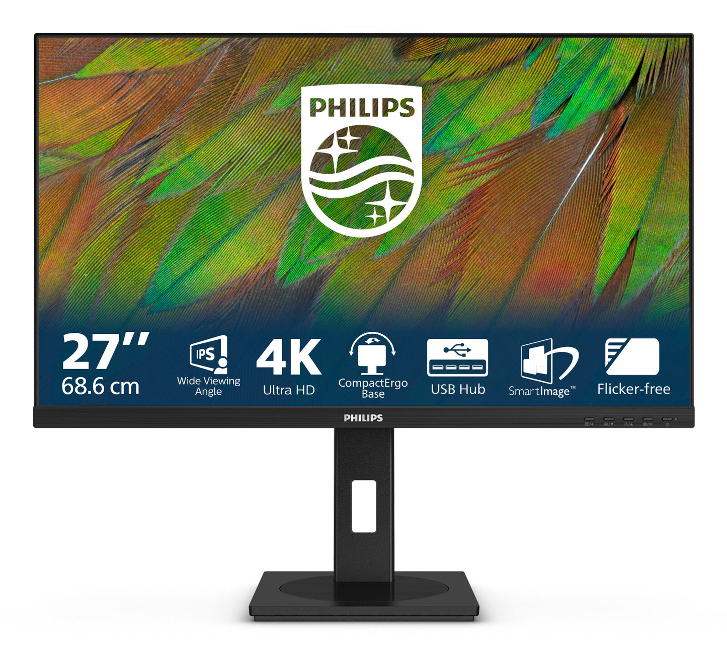 Philips 3000 series 27B1N3800/00 LED display 68,6 cm (27") 3840 x 2160 pixlar 4K Ultra HD LCD Svart