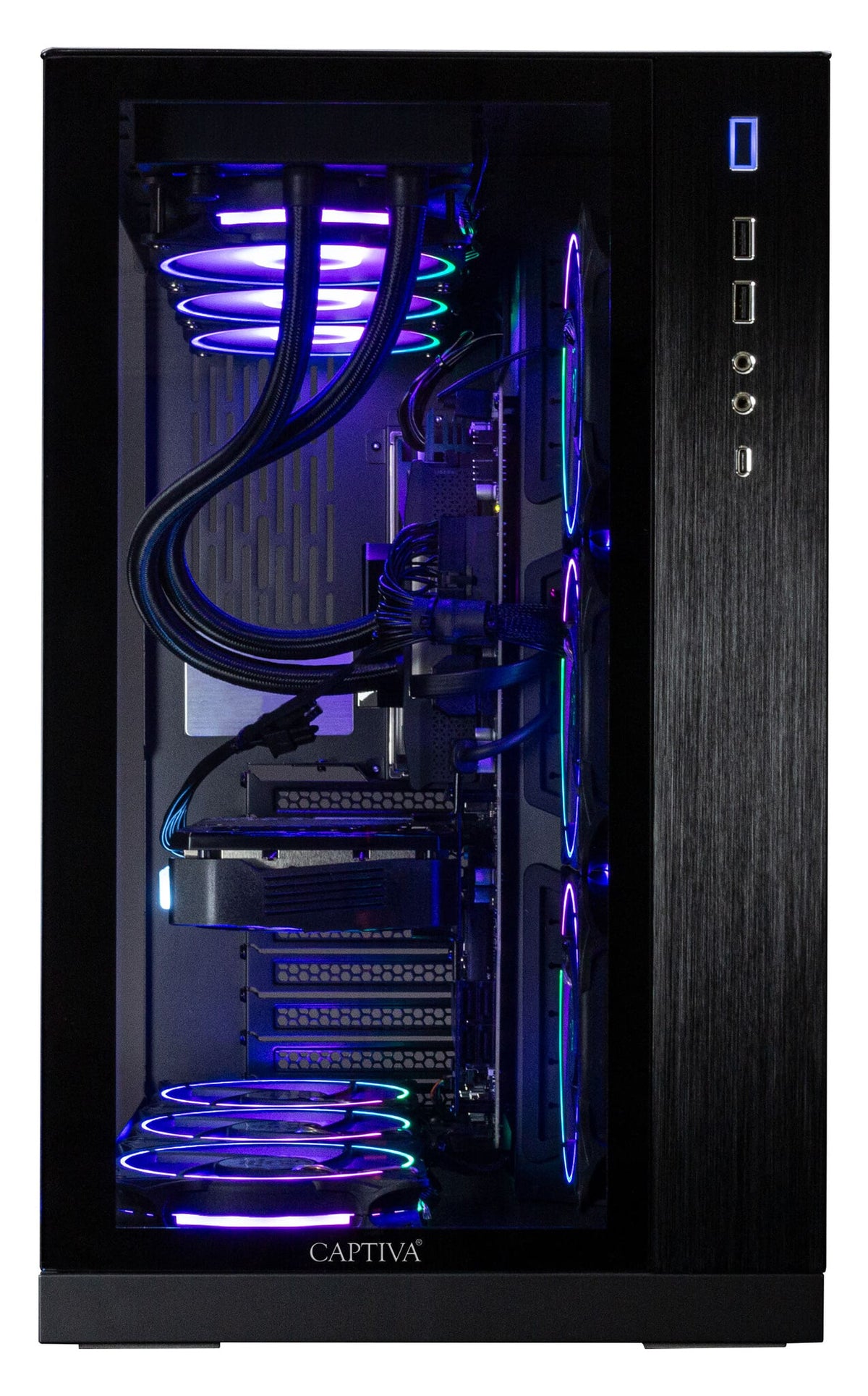 CAPTIVA PC Highend Gaming I90-064 (i9-14900KF/RTX5070 12GB GDDR7/SSD 2TB/64GB/WLAN/Windows 11 Home 64-bit) Intel® Core™ i9 DDR5-SDRAM NVIDIA GeForce RTX 5070 Svart