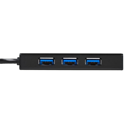 StarTech.com Bärbar USB 3.0-hubb med 3 portar plus Gigabit Ethernet - 5Gbps - aluminium med inbyggd kabel