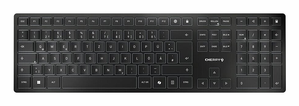CHERRY KW 9100 SLIM tangentbord Universal Trådlös RF + Bluetooth QWERTY Portugisisk Svart, Grå