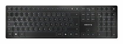 CHERRY KW 9100 SLIM tangentbord Universal Trådlös RF + Bluetooth QWERTY Portugisisk Svart, Grå
