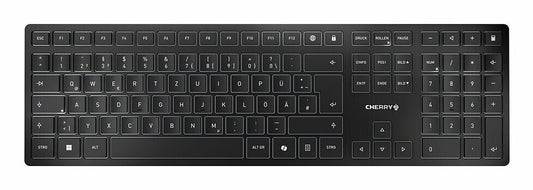 CHERRY KW 9100 SLIM tangentbord Universal Trådlös RF + Bluetooth QWERTY Portugisisk Svart, Grå