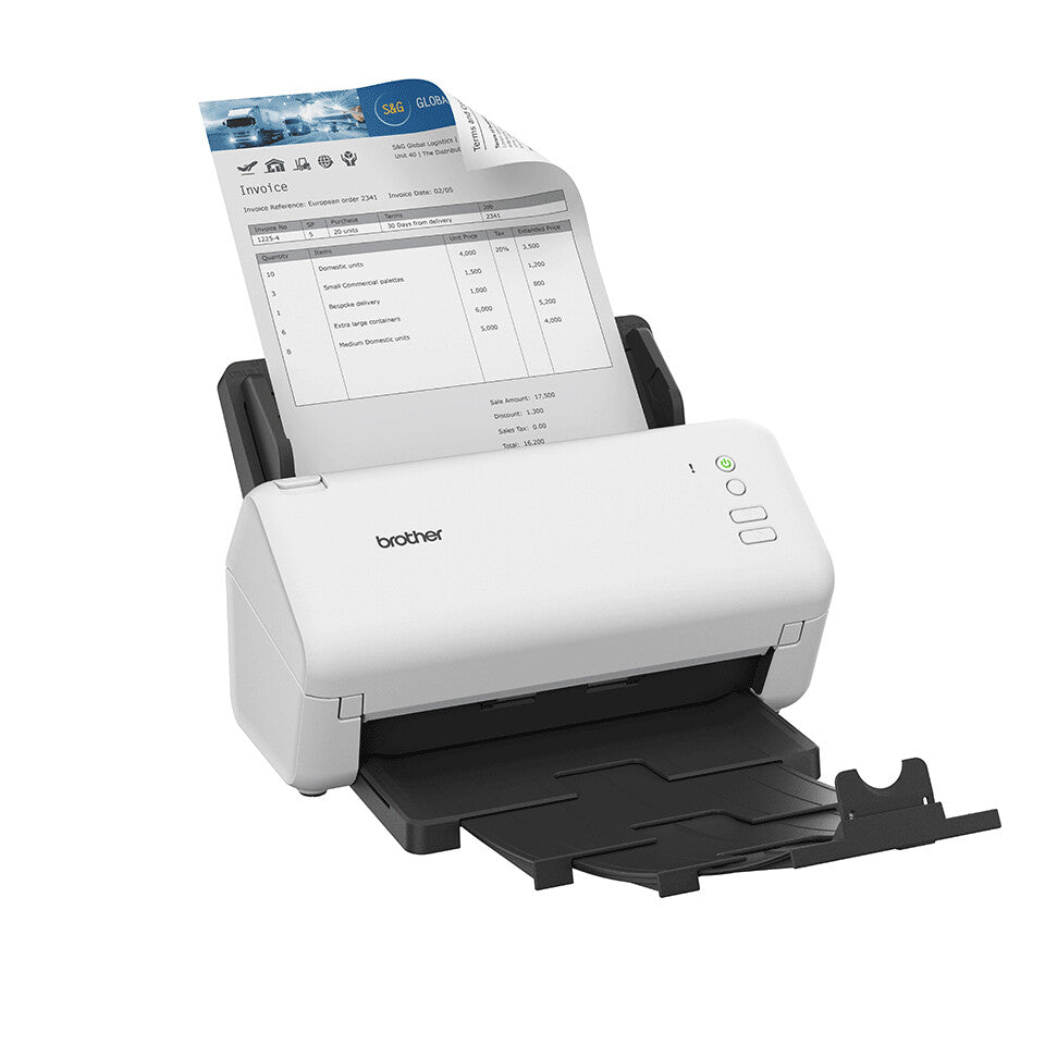 Brother ADS-4100 skannrar ADF-skanner 600 x 600 DPI A4 Svart, Vit