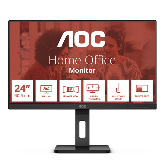 AOC E3 24E3QAF LED display 60,5 cm (23.8") 1920 x 1080 pixlar Full HD LCD Svart