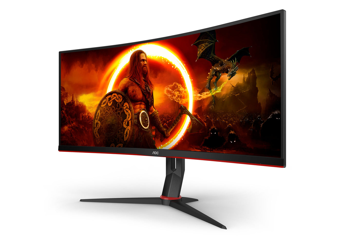 AOC G2 CU34G2XP platta pc-skärmar 86,4 cm (34") 3440 x 1440 pixlar UltraWide Quad HD LED Svart, Röd