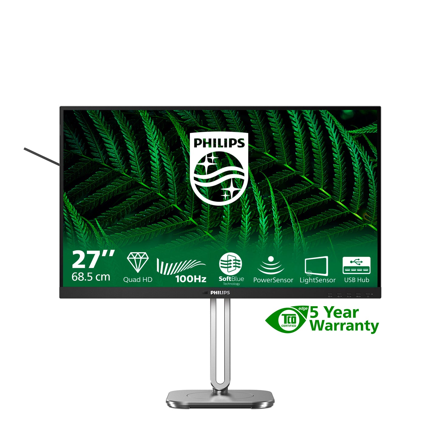 Philips 5000 series 27B2G5500/00 platta pc-skärmar 68,6 cm (27") 2560 x 1440 pixlar Quad HD LCD Antracit