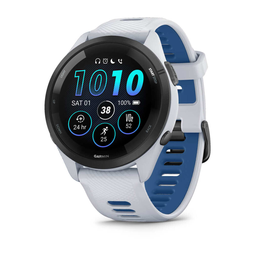 Garmin Forerunner 265 3,3 cm (1.3") AMOLED 46 mm Digital 416 x 416 pixlar Pekskärm Svart, Vit Wi-Fi GPS