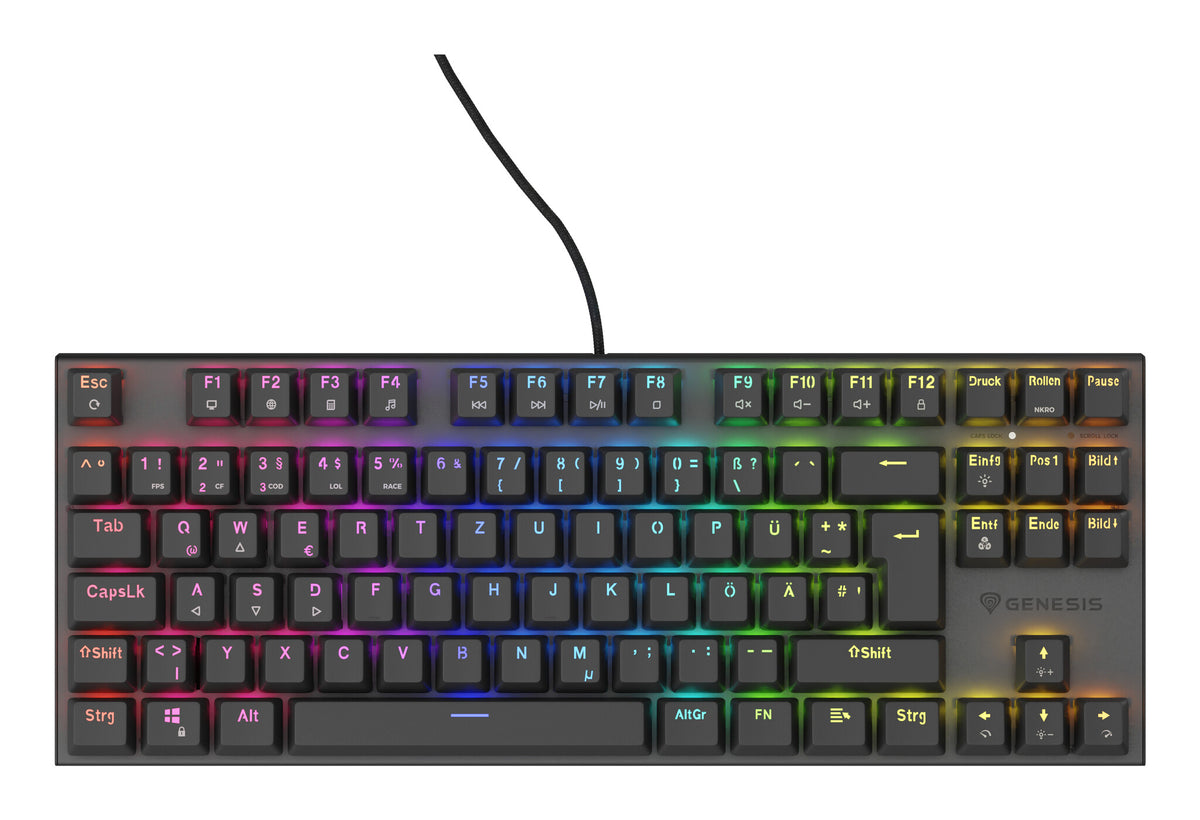 GENESIS Thor 303 TKL tangentbord Spela USB QWERTZ tyska Svart