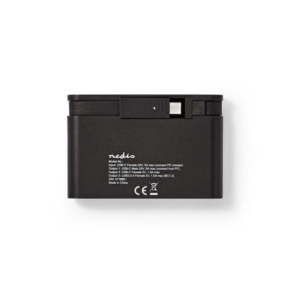 Nedis TCARF220BK dockningsstationer för bärbara datorer USB 3.2 Gen 1 (3.1 Gen 1) Type-C Svart