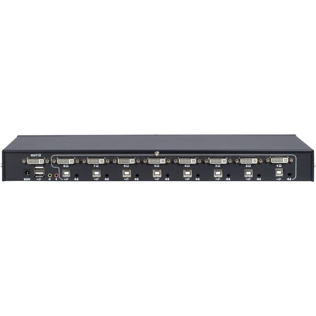 Inter-Tech AS-9108DA KVM-switchar Rackmontering Svart