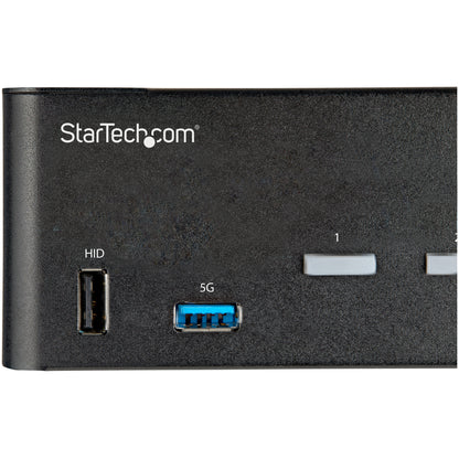 StarTech.com 2-ports HDMI KVM-switch för dubbla skärmar - 4K 60 Hz Ultra HD HDR - Desktop 4K HDMI 2.0 KVM-switch med 2 portar USB 3.0-hubb (5 Gbit/s) och 4x USB 2.0 HID, ljud - Snabbtangenter för omkoppling - TAA