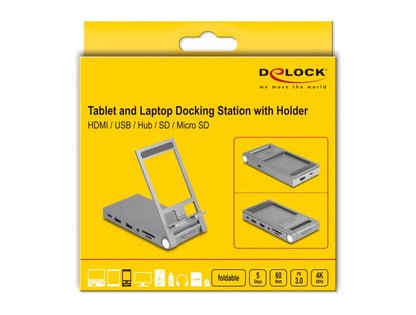 DeLOCK 88199 dockningsstationer för bärbara datorer Kabel USB 3.2 Gen 1 (3.1 Gen 1) Type-C Grå