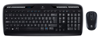 Logitech Wireless Combo MK330 tangentbord Mus inkluderad Kontor USB QWERTY Amerikanskt internationellt Svart