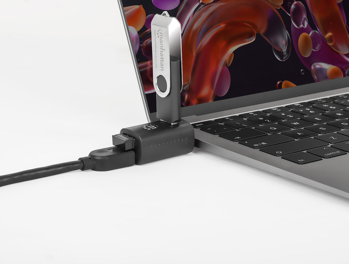 Manhattan 180993 gränssnittshubbar USB 3.2 Gen 1 (3.1 Gen 1) Type-C 5000 Mbit/s Svart