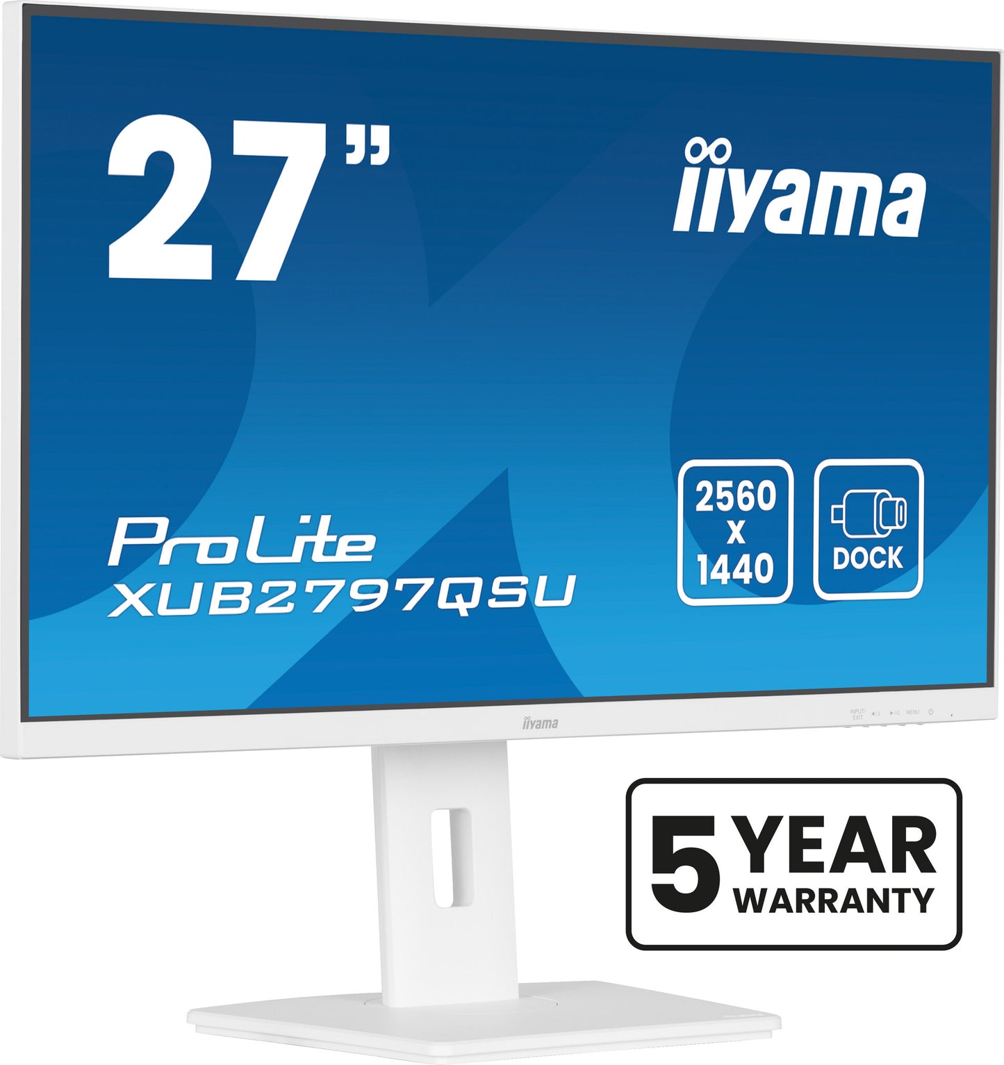 iiyama ProLite XUB2797QSU-W2 platta pc-skärmar 68,6 cm (27") 2560 x 1440 pixlar Quad HD LED Vit