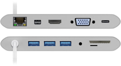 Goobay 62113 dockningsstationer för bärbara datorer Kabel USB 3.2 Gen 1 (3.1 Gen 1) Type-C Silver