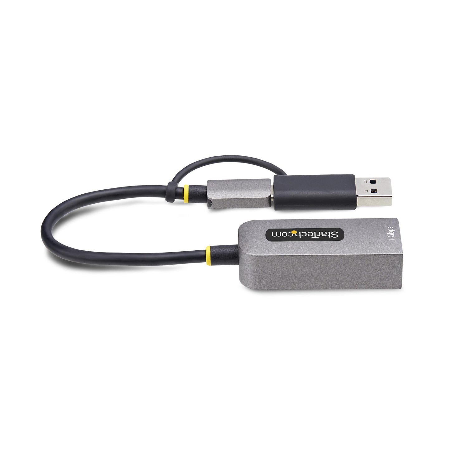 StarTech.com USB-C till Ethernet-adapter med USB-A-dongel, 10/100/1 000 Mbps, USB 3.0 till Gigabit Ethernet-nätverksadapter, 15 cm ansluten kabel, USB GbE-adapter