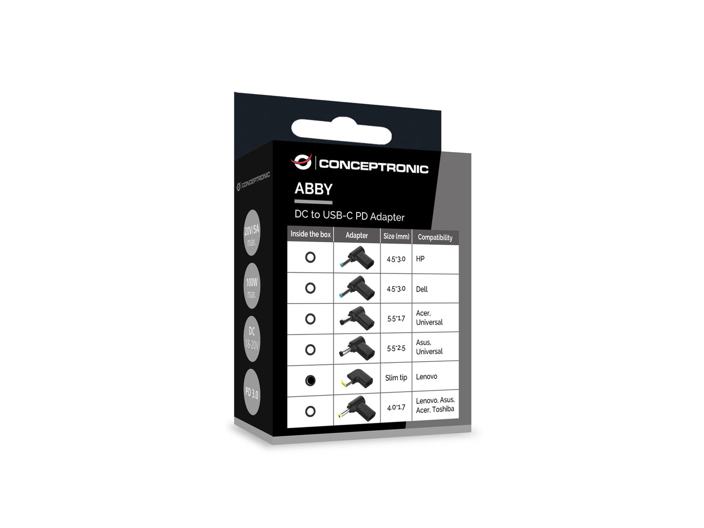 Conceptronic ABBY15PC05 tillbehör bärbara datorer Kontakter till bärbar dator