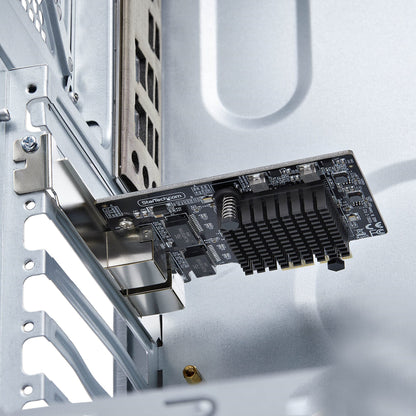 StarTech.com 2-ports 5G Gigabit PCIe-kortadapter för nätverk, 5G/2,5G/1G/100M/10M PCI Express LAN-kort, Realtek RTL8126, Windows och Linux, TAA-kompatibelt