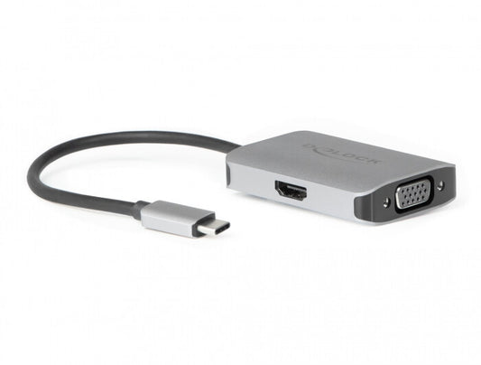 DeLOCK 87776 bilddelare USB Type-C 1x HDMI + 1x VGA