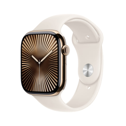 Apple Watch Series 10 OLED 46 mm Digital 416 x 496 pixlar Pekskärm 4G Guld Wi-Fi GPS