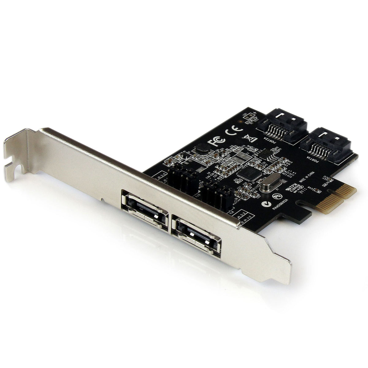 StarTech.com PCI Express SATA 6 Gbps eSATA-kontrollerkort med 2 portar - PCIe SATA III-kort med dubbla portar - 2 interna/2 externa