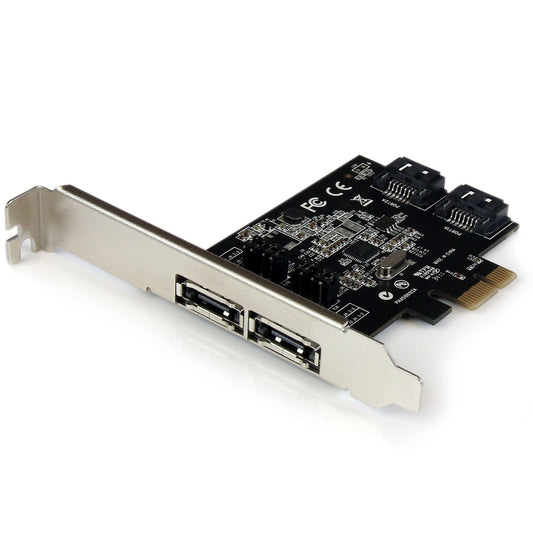 StarTech.com PCI Express SATA 6 Gbps eSATA-kontrollerkort med 2 portar - PCIe SATA III-kort med dubbla portar - 2 interna/2 externa