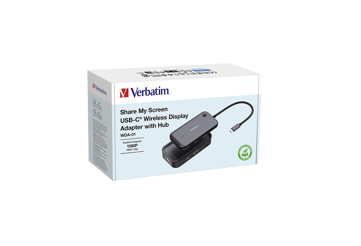 Verbatim 32146 trådlös bildskärmsadapter USB Full HD Skrivbord