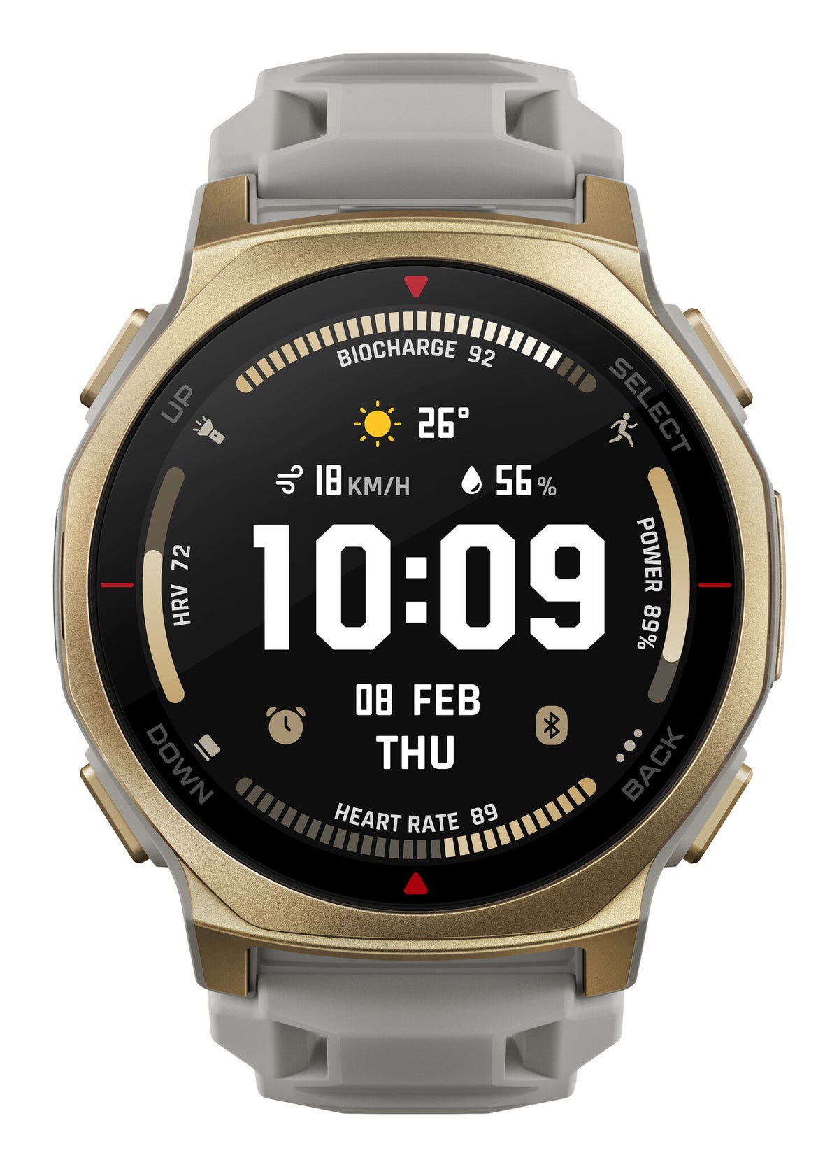 Amazfit T-rex 3 Pro 3,35 cm (1.32") AMOLED 44 mm Digital 466 x 466 pixlar Pekskärm Guld Wi-Fi GPS