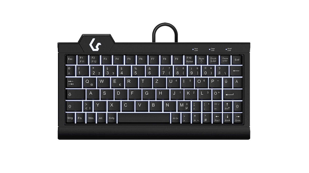 KeySonic KSK-3010ELC (DE) tangentbord Hem USB QWERTZ tyska Svart