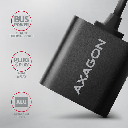 Axagon ADA-12 USB 2.0 Stereo Audio Mini-Adapter 15 cm Kabellänge - Kabel - Audio/Multimedia 2.0 kanaler