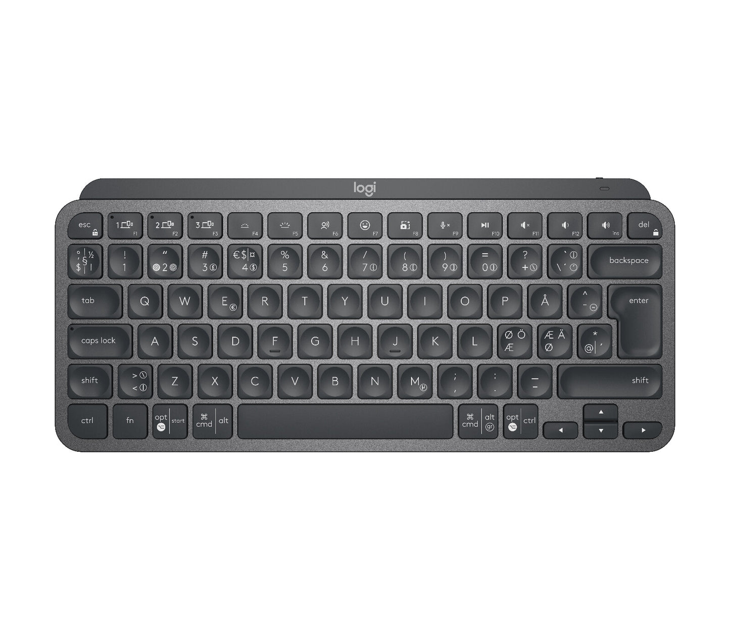 Logitech MX Keys Mini tangentbord Universal Trådlös RF + Bluetooth QWERTY Nordic grafit