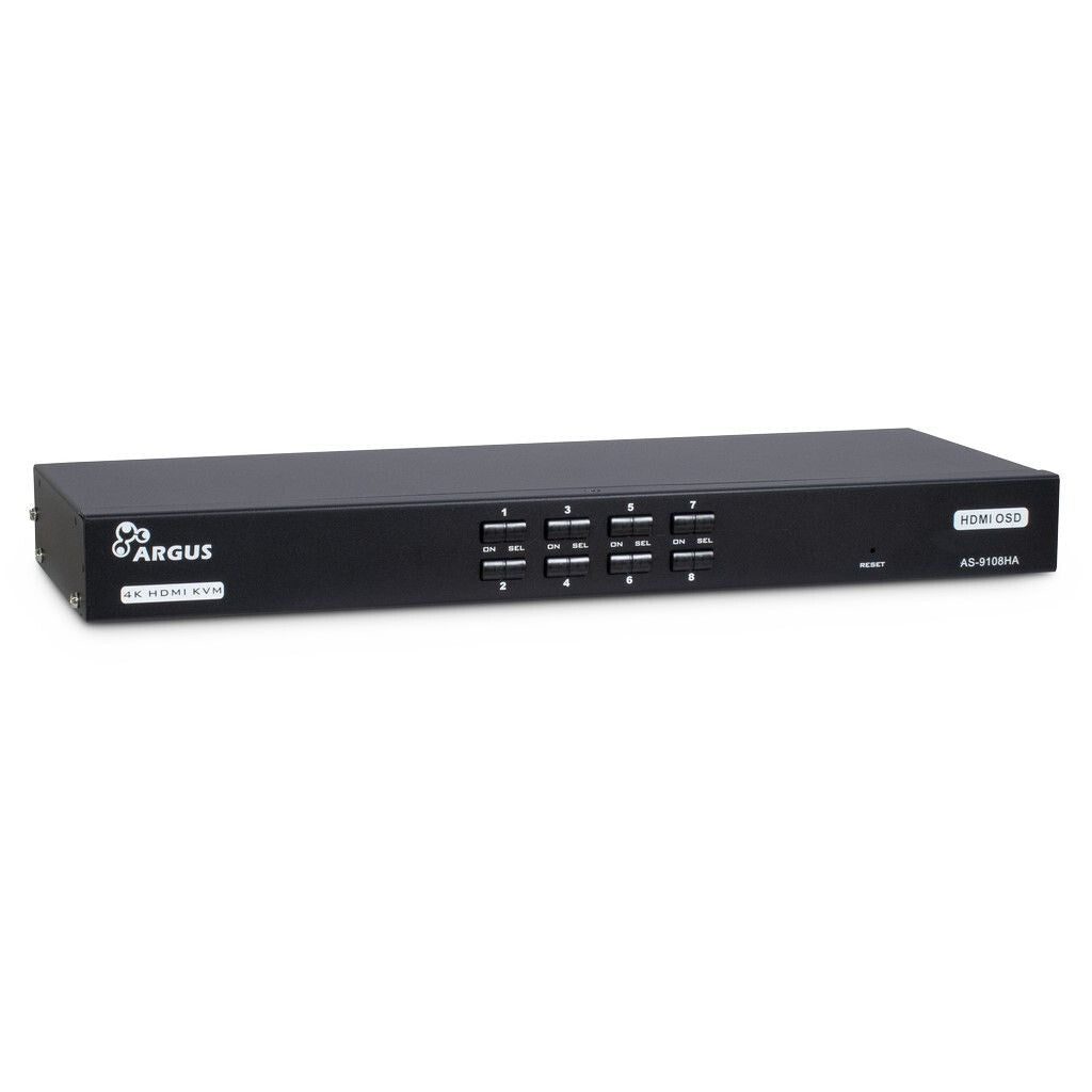 Inter-Tech AS-9108HA KVM-switchar Rackmontering Svart